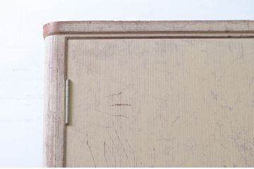中古　伝統工芸品　金具に上品な花の図柄をあしらった加茂総桐箪笥・上段(胴丸、総桐たんす、着物箪笥、衣装箪笥、和タンス、引き出し)(R-082941)
