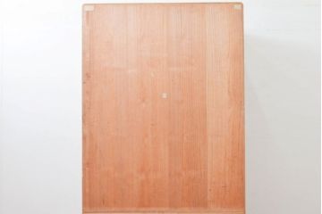 中古　伝統工芸士　中沢和夫作　意匠を凝らした金具が目を引く引き出し1杯付き加茂総桐箪笥ワードローブ・上段(並厚、四方丸、総桐たんす、衣装箪笥、洋服タンス)(R-082945)
