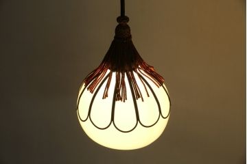 和製アンティーク　和の趣あふれる天井照明(吊り下げ照明、シェード、ペンダントライト、電笠)(R-082954)