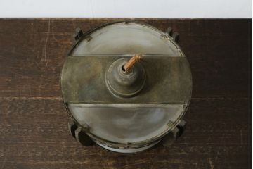 和製アンティーク　凝った真鍮(しんちゅう)飾り付き!!和の趣溢れる天井照明(吊り下げ照明、シェード、ペンダントライト、電笠、ブラス)(R-082955)