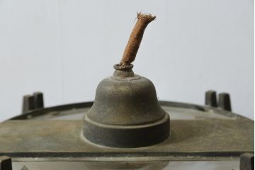 和製アンティーク　凝った真鍮(しんちゅう)飾り付き!!和の趣溢れる天井照明(吊り下げ照明、シェード、ペンダントライト、電笠、ブラス)(R-082955)