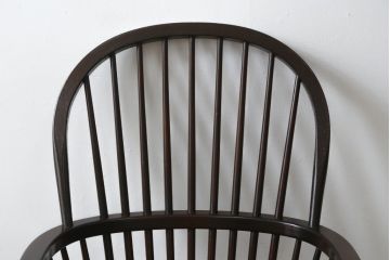 中古　美品　松本民芸家具　509C型　美しいシルエットが目を引くウィンザーチェア(ウインザーチェア、アームチェア、板座チェア、椅子、イス)(定価約17万円)(R-082956)