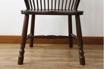 中古　美品　松本民芸家具　509C型　美しいシルエットが目を引くウィンザーチェア(ウインザーチェア、アームチェア、板座チェア、椅子、イス)(定価約17万円)(R-082956)