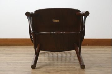 中古　美品　松本民芸家具　509C型　美しいシルエットが目を引くウィンザーチェア(ウインザーチェア、アームチェア、板座チェア、椅子、イス)(定価約17万円)(R-082956)