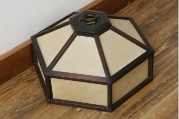 和製ビンテージ　松本民芸家具　落ち着いた色味で和モダンスタイルにぴったりな吊り下げ照明(ペンダントライト、天井照明、電笠、ヴィンテージ)(R-082958)