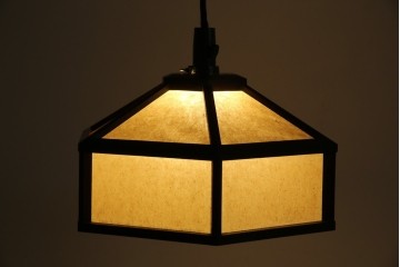 和製ビンテージ　松本民芸家具　落ち着いた色味で和モダンスタイルにぴったりな吊り下げ照明　(R-082958)