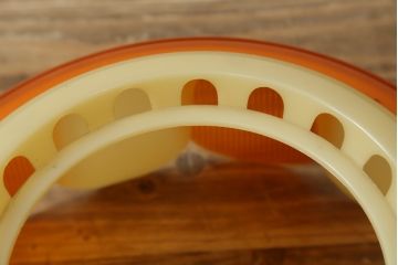 和製ビンテージ　昭和レトロ　ナショナル製　松下電工株式会社　レトロでポップな可愛らしい天井照明(ペンダントライト、吊り下げ照明、電笠、ランプシェード、オレンジ、ヴィンテージ)(R-082962)