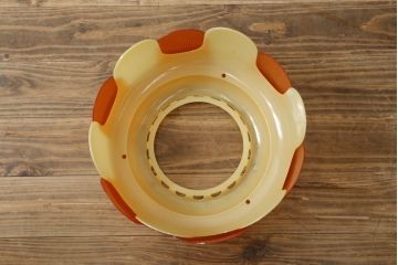 和製ビンテージ　昭和レトロ　ナショナル製　松下電工株式会社　レトロでポップな可愛らしい天井照明(ペンダントライト、吊り下げ照明、電笠、ランプシェード、オレンジ、ヴィンテージ)(R-082962)