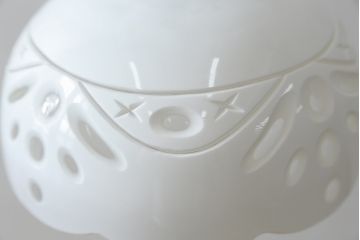 和製ビンテージ　大正ロマンデザイン　切子　お部屋に心地よい彩を添えるペンダントライト(ランプシェード、天井照明、吊り下げ照明、ヴィンテージ)(R-082965)