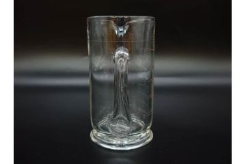 戦前　当時物　吹きガラス　落ち着いた佇まいの計量カップ2点セット(ジョッキ、花器、花瓶、花入、花生、フラワーベース、硝子、目盛付き)(R-082969)