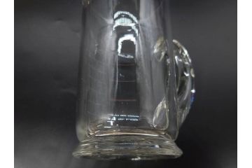 戦前　当時物　吹きガラス　落ち着いた佇まいの計量カップ2点セット(ジョッキ、花器、花瓶、花入、花生、フラワーベース、硝子、目盛付き)(R-082969)