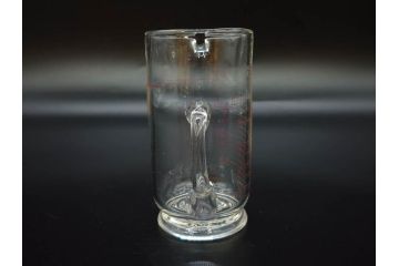 戦前　当時物　吹きガラス　落ち着いた佇まいの計量カップ2点セット(ジョッキ、花器、花瓶、花入、花生、フラワーベース、硝子、目盛付き)(R-082969)