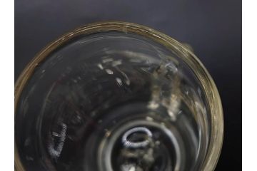 戦前　当時物　吹きガラス　落ち着いた佇まいの計量カップ2点セット(ジョッキ、花器、花瓶、花入、花生、フラワーベース、硝子、目盛付き)(R-082969)