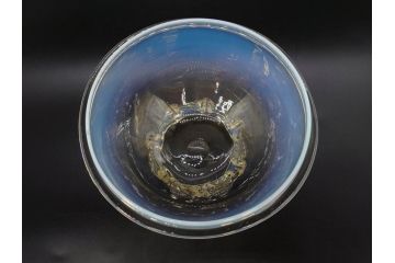 戦前　当時物　乳白ぼかし　柔らかい色合いに惹かれるキャンディポット(菓子器、キャニスター、蓋物、ボンボニエール、小物入れ、硝子、ガラス)(R-082970)