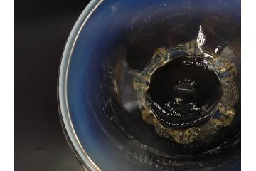 戦前　当時物　乳白ぼかし　柔らかい色合いに惹かれるキャンディポット(菓子器、キャニスター、蓋物、ボンボニエール、小物入れ、硝子、ガラス)(R-082970)