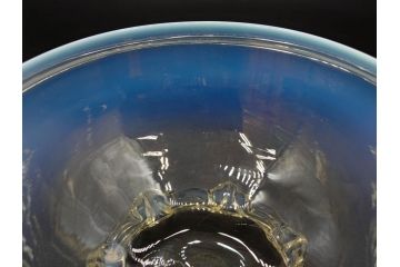 戦前　当時物　乳白ぼかし　柔らかい色合いに惹かれるキャンディポット(菓子器、キャニスター、蓋物、ボンボニエール、小物入れ、硝子、ガラス)(R-082970)