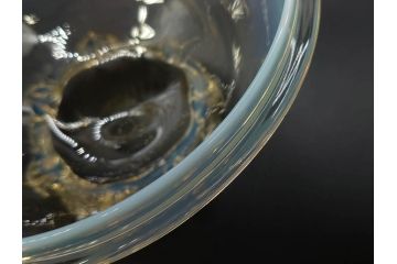 戦前　当時物　乳白ぼかし　柔らかい色合いに惹かれるキャンディポット(菓子器、キャニスター、蓋物、ボンボニエール、小物入れ、硝子、ガラス)(R-082970)