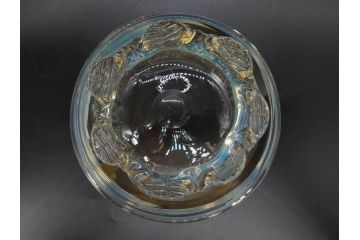 戦前　当時物　乳白ぼかし　柔らかい色合いに惹かれるキャンディポット(菓子器、キャニスター、蓋物、ボンボニエール、小物入れ、硝子、ガラス)(R-082970)