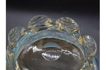 戦前　当時物　乳白ぼかし　柔らかい色合いに惹かれるキャンディポット(菓子器、キャニスター、蓋物、ボンボニエール、小物入れ、硝子、ガラス)(R-082970)