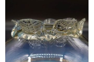 戦前　当時物　乳白ぼかし　柔らかい色合いに惹かれるキャンディポット(菓子器、キャニスター、蓋物、ボンボニエール、小物入れ、硝子、ガラス)(R-082970)