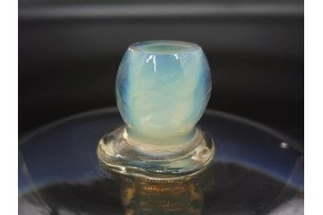 戦前　当時物　乳白ぼかし　柔らかい色合いに惹かれるキャンディポット(菓子器、キャニスター、蓋物、ボンボニエール、小物入れ、硝子、ガラス)(R-082970)
