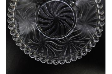 大正〜昭和初期　優雅なデザインに見惚れるガラス皿5枚セット(小皿、硝子、和ガラス)(R-082971)