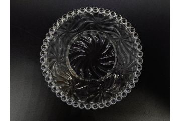 大正〜昭和初期　優雅なデザインに見惚れるガラス皿5枚セット(小皿、硝子、和ガラス)(R-082971)