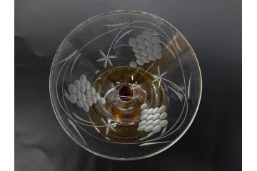 昭和初期〜中期　切子　様々なデザインが楽しめるグラス9点セット(カクテル、ワイン、リキュール、バラ、薔薇、花、葡萄、ぶどう、和ガラス、硝子、酒器、酒杯)(R-082973)