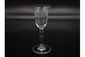 昭和初期〜中期　切子　様々なデザインが楽しめるグラス9点セット(カクテル、ワイン、リキュール、バラ、薔薇、花、葡萄、ぶどう、和ガラス、硝子、酒器、酒杯)(R-082973)