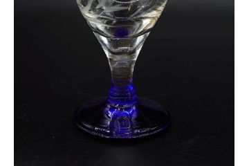 昭和初期〜中期　切子　様々なデザインが楽しめるグラス9点セット(カクテル、ワイン、リキュール、バラ、薔薇、花、葡萄、ぶどう、和ガラス、硝子、酒器、酒杯)(R-082973)