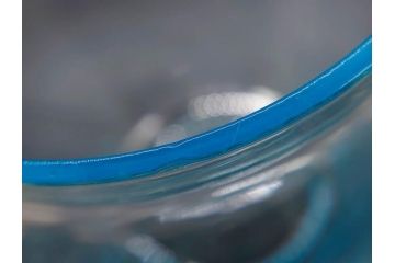 当時物　昭和レトロ　切子　涼しげな水色が目を引くキャンディーポット(菓子瓶、あめや瓶、飴屋、砂糖壺、ガラス瓶、ガラスビン、蓋(フタ)付き、菓子瓶、ボンボン入れ、小物入れ、硝子)(R-082982)