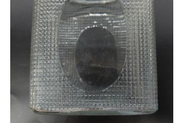戦前　当時物　レトロな雰囲気を醸し出すキャンディーポット(菓子瓶、あめや瓶、飴屋、砂糖壺、ガラス瓶、ガラスビン、蓋(フタ)付き、菓子瓶、ボンボン入れ、小物入れ、硝子)(R-082983)