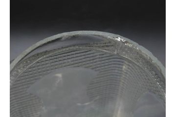 戦前　当時物　レトロな雰囲気を醸し出すキャンディーポット(菓子瓶、あめや瓶、飴屋、砂糖壺、ガラス瓶、ガラスビン、蓋(フタ)付き、菓子瓶、ボンボン入れ、小物入れ、硝子)(R-082983)