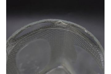 戦前　当時物　レトロな雰囲気を醸し出すキャンディーポット(菓子瓶、あめや瓶、飴屋、砂糖壺、ガラス瓶、ガラスビン、蓋(フタ)付き、菓子瓶、ボンボン入れ、小物入れ、硝子)(R-082983)