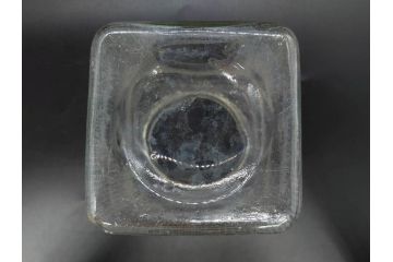 戦前　当時物　レトロな雰囲気を醸し出すキャンディーポット(菓子瓶、あめや瓶、飴屋、砂糖壺、ガラス瓶、ガラスビン、蓋(フタ)付き、菓子瓶、ボンボン入れ、小物入れ、硝子)(R-082983)