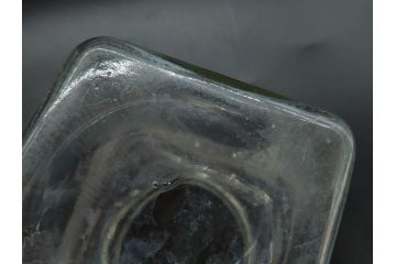 戦前　当時物　レトロな雰囲気を醸し出すキャンディーポット(菓子瓶、あめや瓶、飴屋、砂糖壺、ガラス瓶、ガラスビン、蓋(フタ)付き、菓子瓶、ボンボン入れ、小物入れ、硝子)(R-082983)