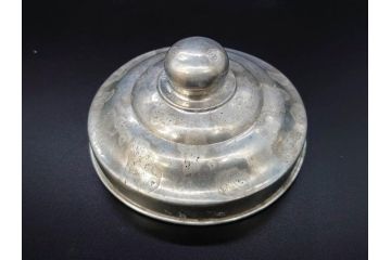 戦前　当時物　大胆にあしらわれた唐草模様が目を引くキャンディーポット(菓子瓶、あめや瓶、飴屋、砂糖壺、ガラス瓶、ガラスビン、蓋(フタ)付き、菓子瓶、ボンボン入れ、小物入れ、硝子)(R-082984)