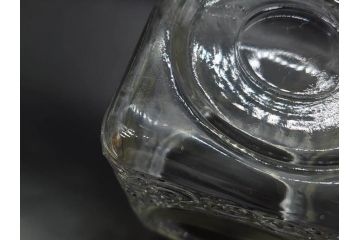 戦前　当時物　大胆にあしらわれた唐草模様が目を引くキャンディーポット(菓子瓶、あめや瓶、飴屋、砂糖壺、ガラス瓶、ガラスビン、蓋(フタ)付き、菓子瓶、ボンボン入れ、小物入れ、硝子)(R-082985)