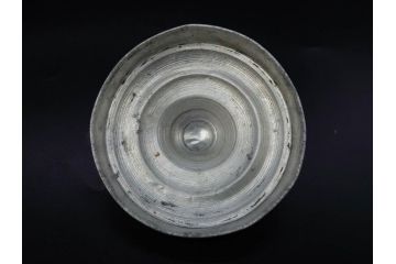 戦前　当時物　大胆にあしらわれた唐草模様が目を引くキャンディーポット(菓子瓶、あめや瓶、飴屋、砂糖壺、ガラス瓶、ガラスビン、蓋(フタ)付き、菓子瓶、ボンボン入れ、小物入れ、硝子)(R-082985)