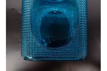 戦前　当時物　鮮やかなブルーカラーが置くだけでお部屋のアクセントになるキャンディーポット(青、菓子瓶、あめや瓶、飴屋、砂糖壺、ガラス瓶、ガラスビン、蓋(フタ)付き、菓子瓶、ボンボン入れ、小物入れ、硝子)(R-082987)