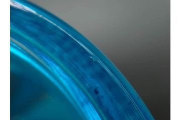 戦前　当時物　鮮やかなブルーカラーが置くだけでお部屋のアクセントになるキャンディーポット(青、菓子瓶、あめや瓶、飴屋、砂糖壺、ガラス瓶、ガラスビン、蓋(フタ)付き、菓子瓶、ボンボン入れ、小物入れ、硝子)(R-082987)