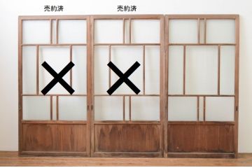 アンティーク建具　大正ロマン　和の空間を演出するガラス戸1枚(引き戸)(R-082988)