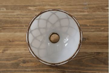 和製アンティーク　竹網み細工のかごめ(籠目)模様が素敵な天井照明(ペンダントライト、吊り下げ照明)(R-082989)