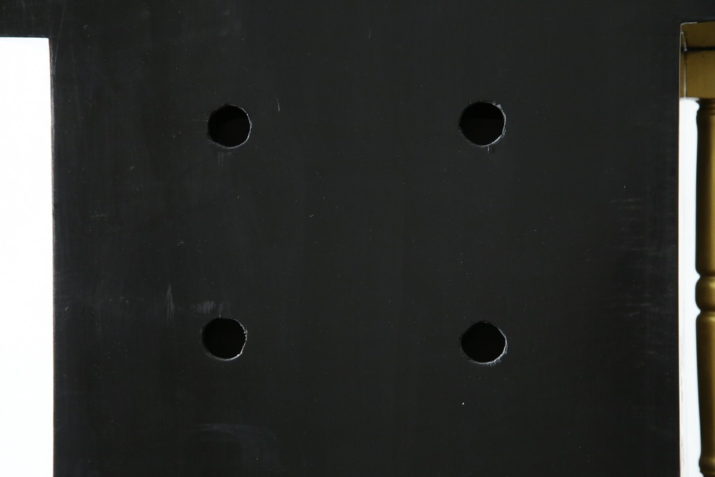 中古　高級品!!　オリエンタルデザイン　ドイツ製ムーブメント　黒塗りに金蒔絵風の絵柄が美しいホールクロック　(R-082994)