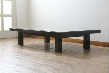 中古　美品　輪島塗り　ガラス天板付き　上品な佇まいが魅力的な座卓(ローテーブル、センターテーブル、リビングテーブル)(定価約180万円)(R-082995)