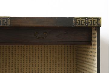 アジアンビンテージ　存在感のある装飾金具のアンティーク調バンダチ(バンダジ、半閉櫃、李朝家具、李朝タンス、収納箪笥、ヴィンテージ)(R-082999)