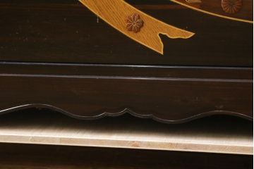 中古　美品　大阪唐木指物　吉田唐木工芸社　寄木細工　象嵌入りの華やかなオリエンタルチェスト(収納箪笥、和タンス、サイドチェスト、ローチェスト、引き出し)(R-083000)
