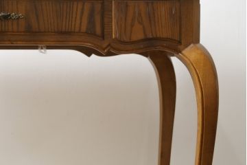 中古　美品　DREXEL HERITAGE(ドレクセルヘリテイジ)　フレンチスタイル　上品でエレガントなバール杢天板のデスク(机、ワークデスク、コンソールテーブル、在宅用、在宅ワーク用)(R-083001)