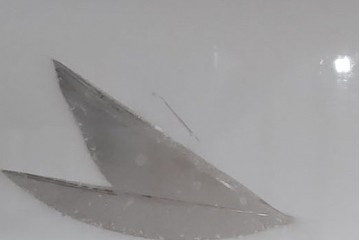 和製アンティーク　竹文様　カットガラス　レトロな切子が奥ゆかしい雰囲気を醸し出す天井照明　(R-083007)