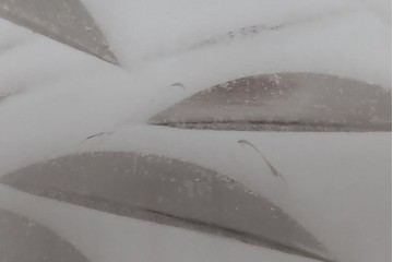 和製アンティーク　竹文様　カットガラス　レトロな切子が奥ゆかしい雰囲気を醸し出す天井照明　(R-083007)